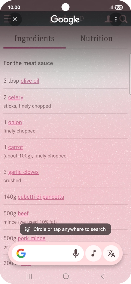 Press the translation icon.