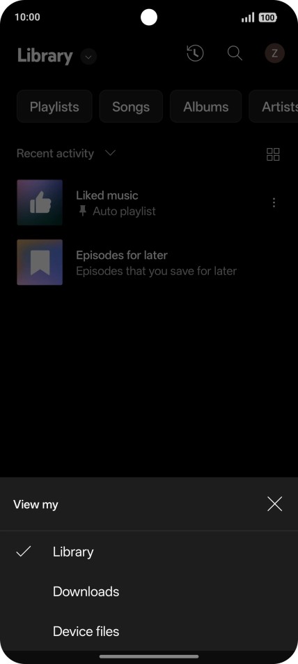 Press the required category and go to the required audio file.