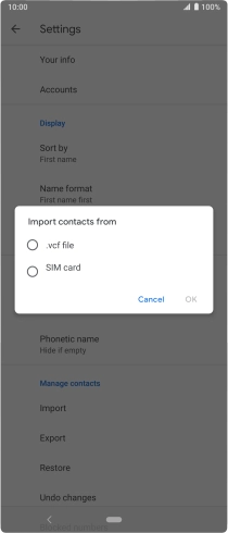 Press SIM card.