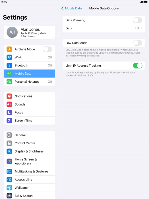 Press the indicator next to 