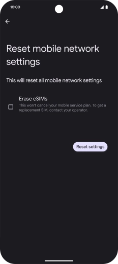 Press Reset settings.