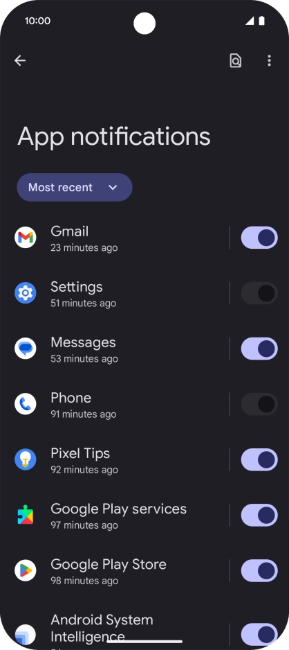 Press the drop down list.