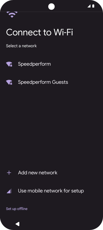 Press the required Wi-Fi network.
