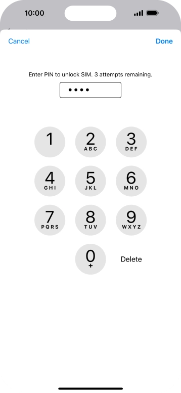 Key in your PIN and press Done. The default PIN is 1111.