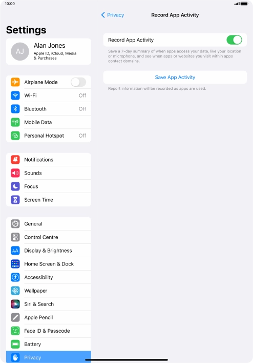 Press Save App Activity.