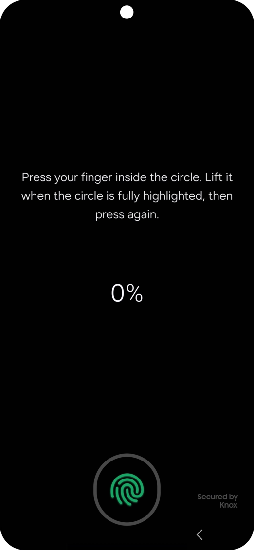Follow the instructions on the screen to create the phone lock code using your fingerprint.