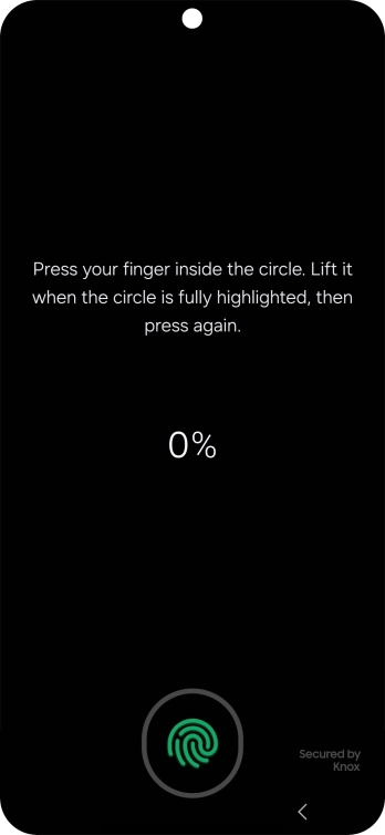 Follow the instructions on the screen to create the phone lock code using your fingerprint.
