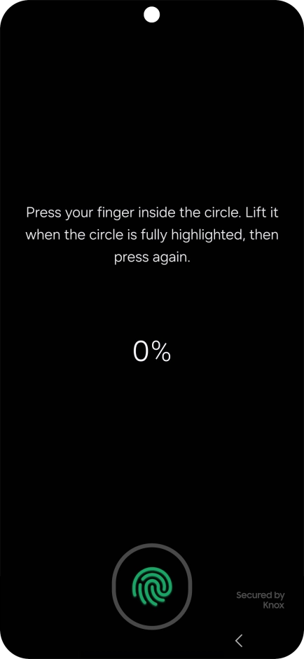Follow the instructions on the screen to create the phone lock code using your fingerprint.