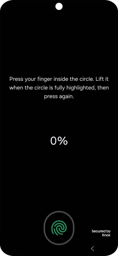 Follow the instructions on the screen to create the phone lock code using your fingerprint.
