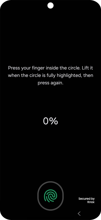 Follow the instructions on the screen to create the phone lock code using your fingerprint.