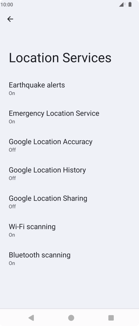 Press Google Location Accuracy.