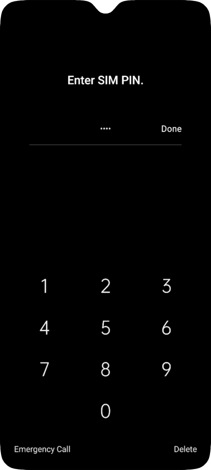 If you're asked to key in your PIN, do so and press Done. The default PIN is 1111.