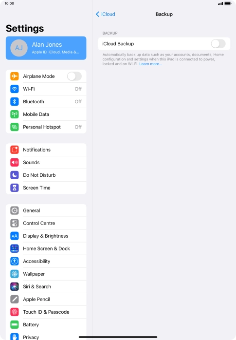 Press the indicator next to 