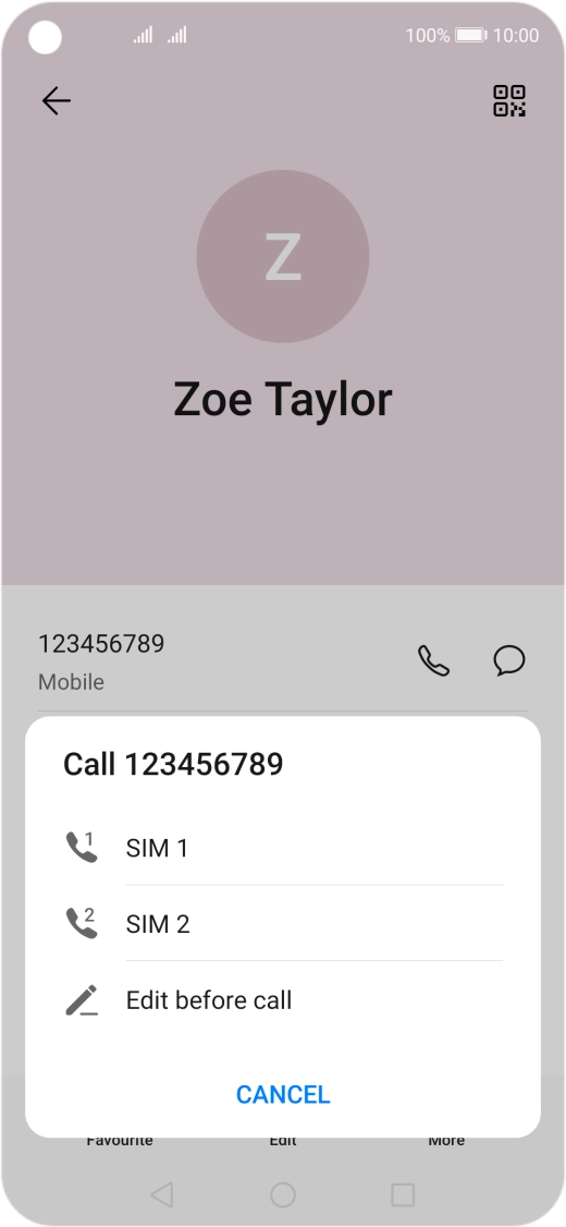 Press the required SIM.