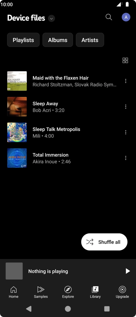 Press the required audio file.