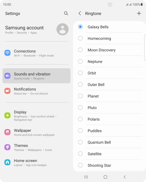 Press the add ring tone icon.