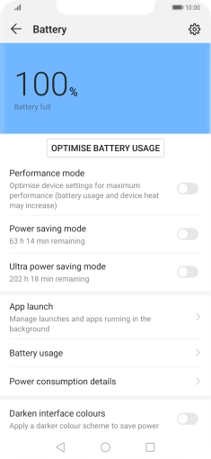 Press the indicator next to the required setting to turn on the function.