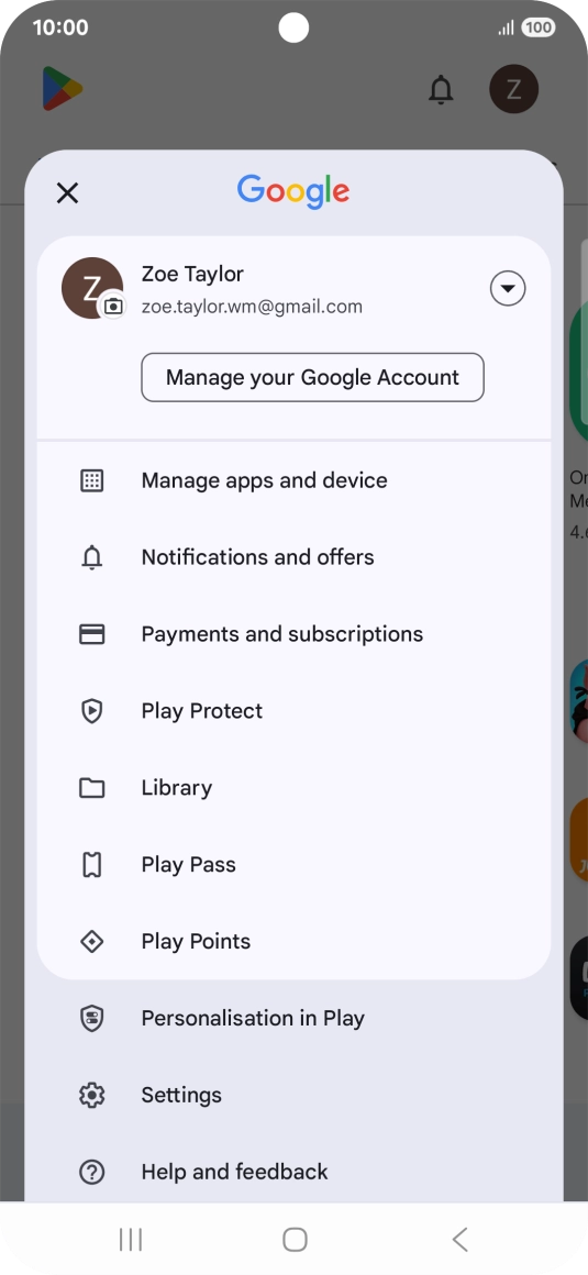 Press Manage apps and device.