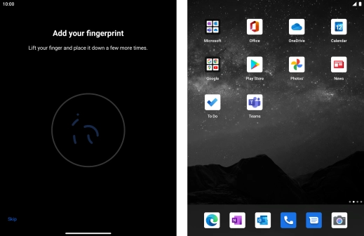 Follow the instructions on the screen to create the phone lock code using your fingerprint.