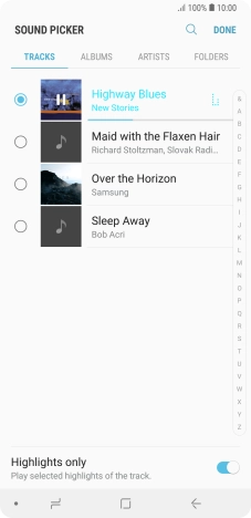 Once you've found a ring tone you like, press DONE.