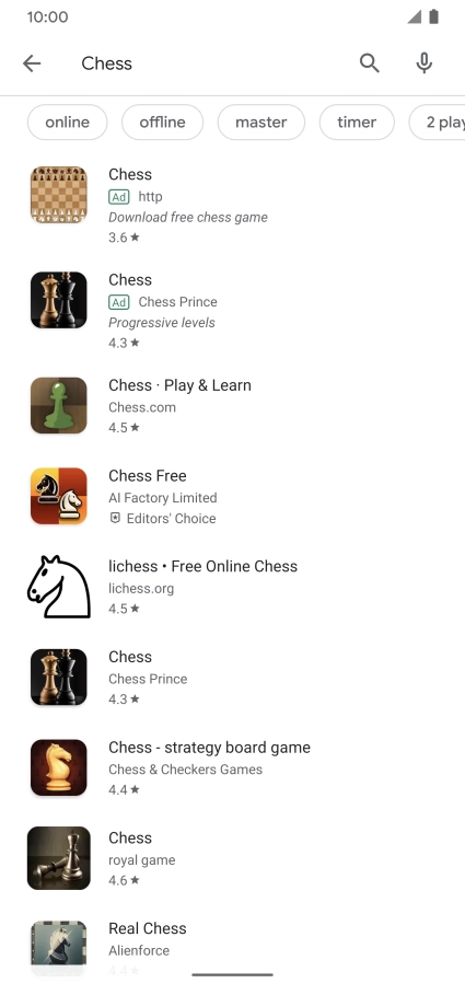 Press the required app.