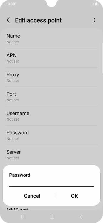 Key in secure and press OK.