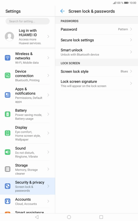 Press Password and key in the current lock code.