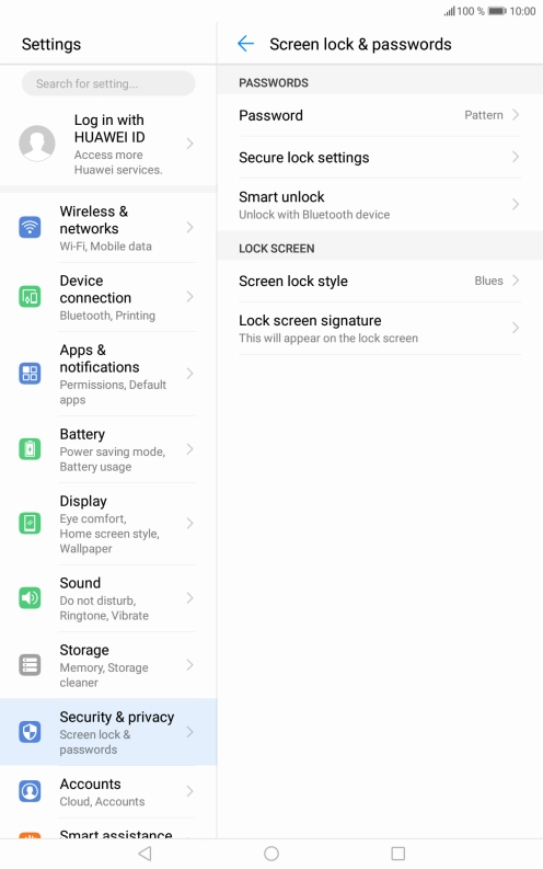 Press Password and key in the current lock code.