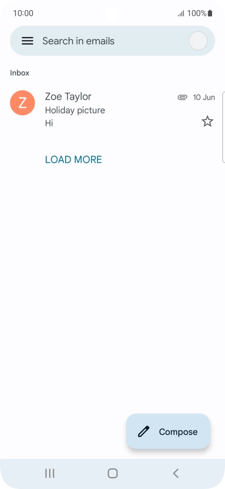 Press the email account icon.