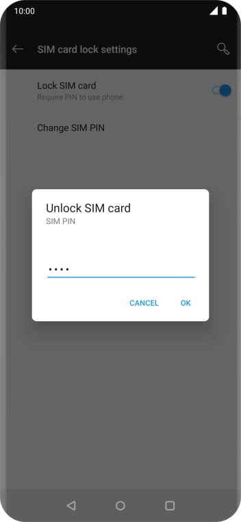 Key in your PIN and press OK. The default PIN is 1111.