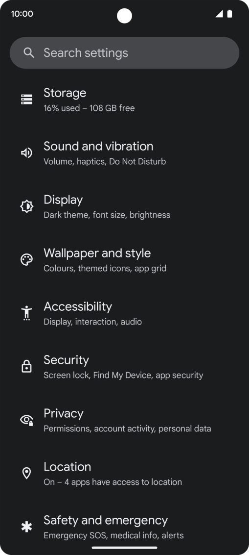 Press Sound and vibration.