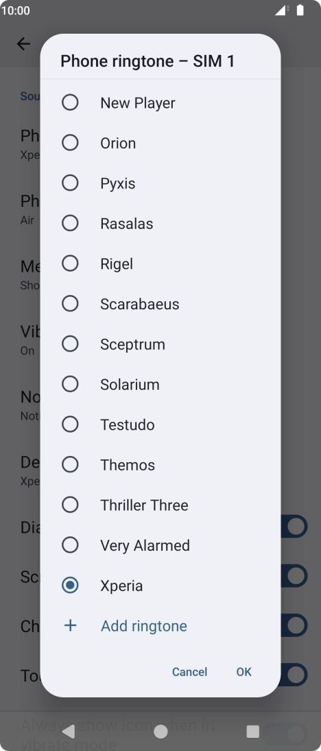 Press the required ring tones to hear them.