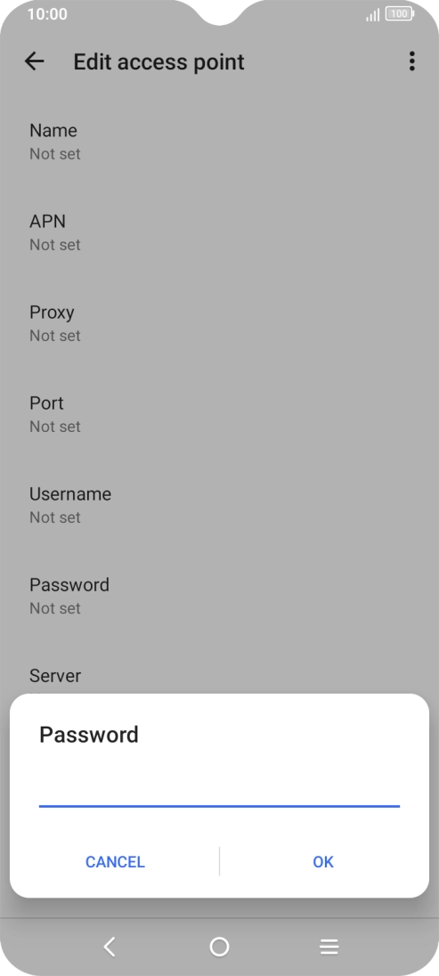 Key in secure and press OK.