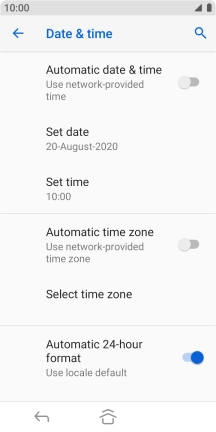 Press Automatic date & time to turn on the function.