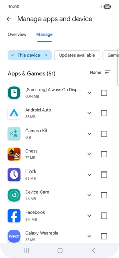 Press the required app.