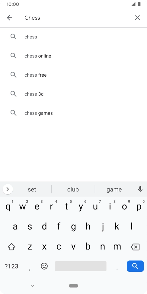 Key in the name or subject of the required app and press the search icon.