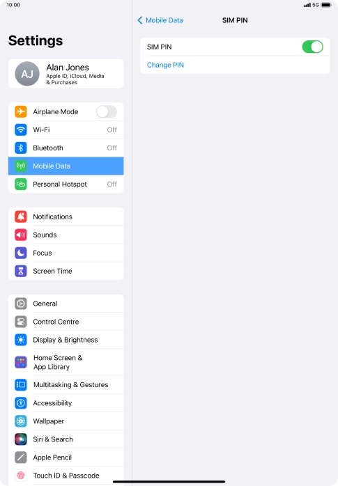 Press the indicator next to 