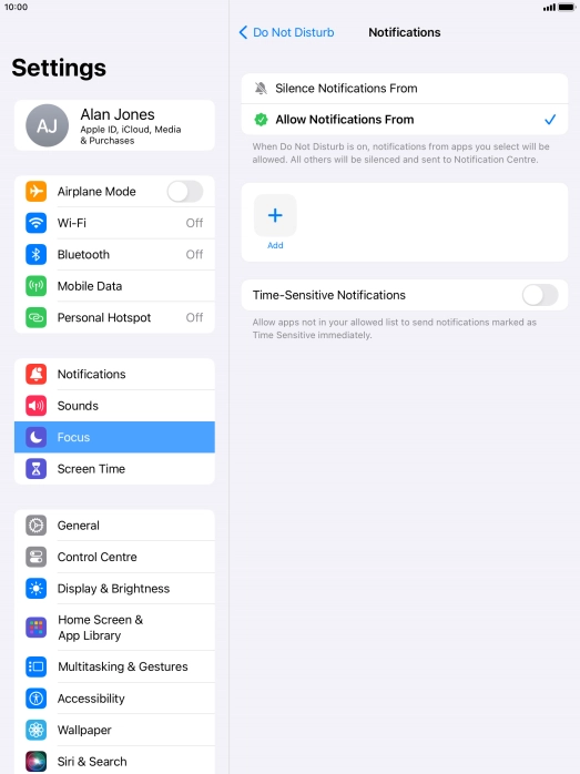 Press the indicator next to 
