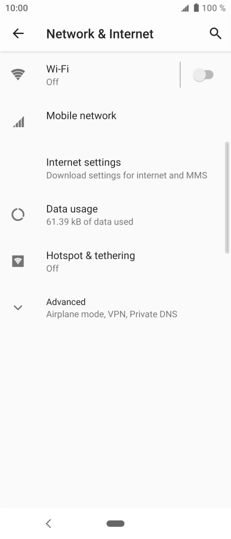 Press Mobile network.