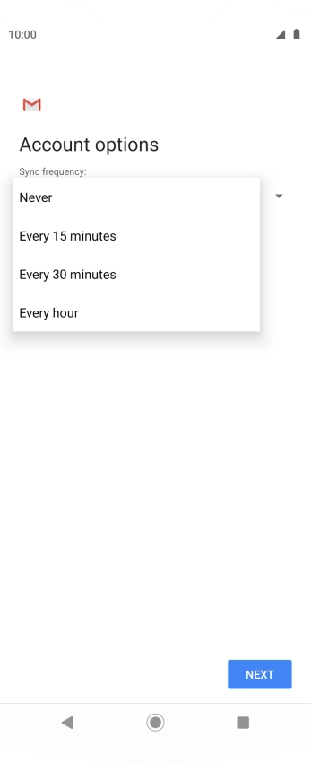 Press the required setting.