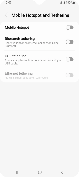 Press Mobile Hotspot.