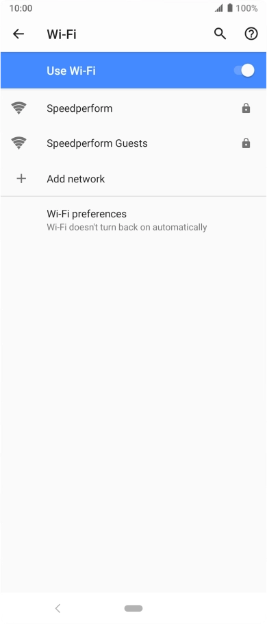 Press the required Wi-Fi network.