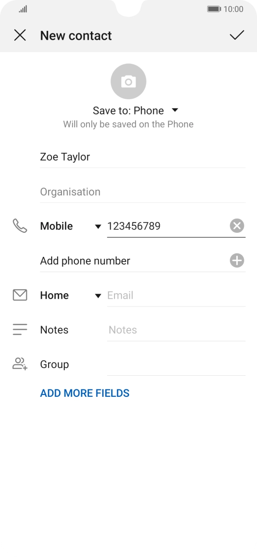 Press the confirm icon.