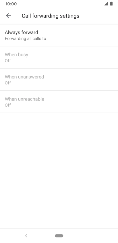 Press the required divert type.
