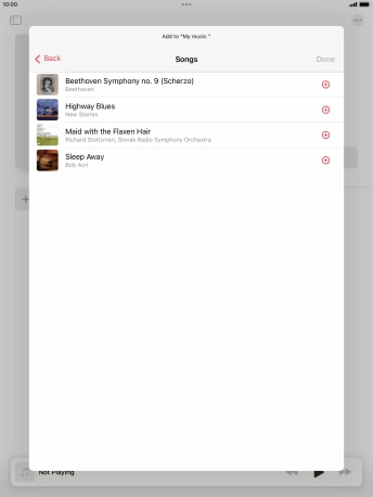 Go to the required category and press the required audio file.