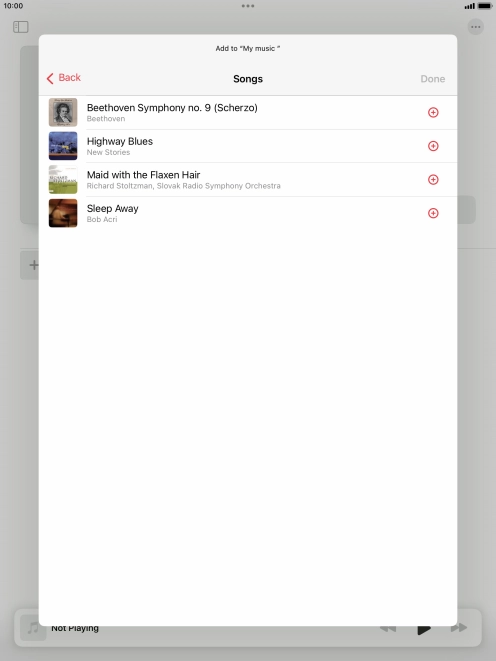 Go to the required category and press the required audio file.
