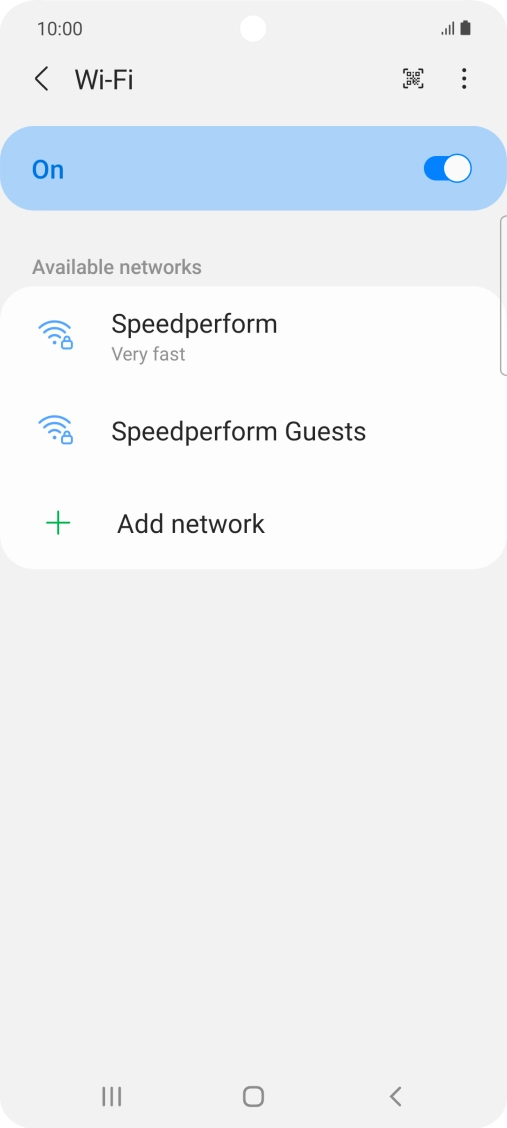 Press the required Wi-Fi network.
