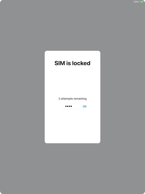 If your SIM is locked, key in your PIN and press OK. The default PIN is 1111.