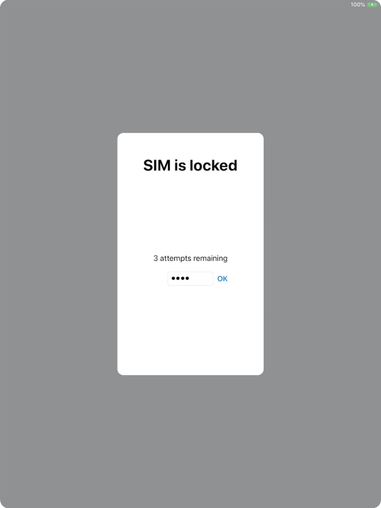 If your SIM is locked, key in your PIN and press OK. The default PIN is 1111.