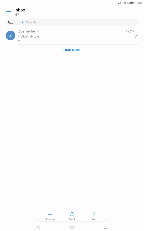 Slide your finger right starting from the left side of the screen.